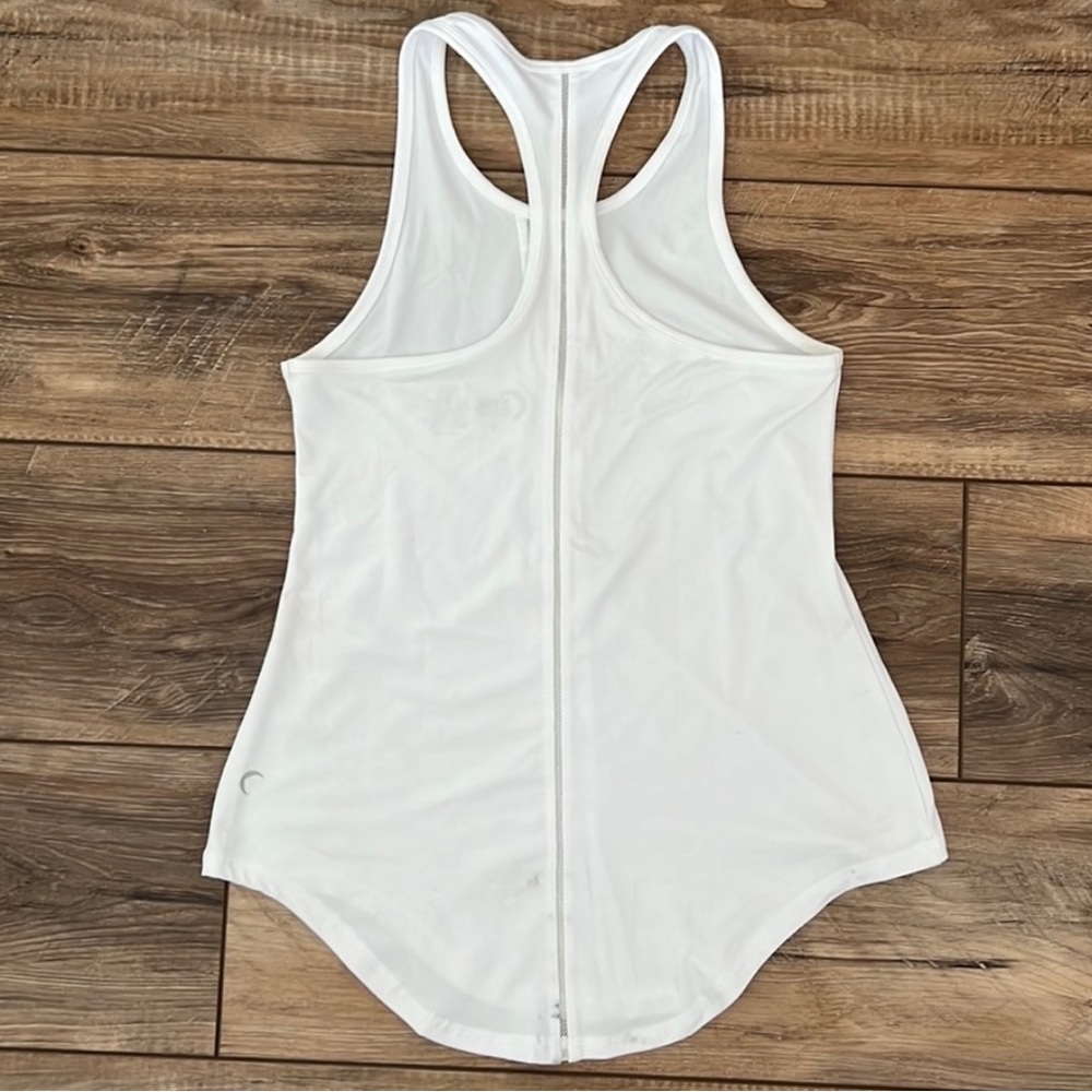 Womens Zyia Active White Racerback Athletic Tank Top size small